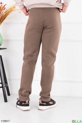 Мужские коричневые спортивные брюки на флисе
