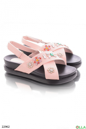Pink sandals with stones