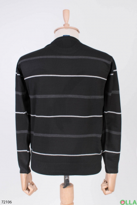 Чоловічий чорний светр в смужку