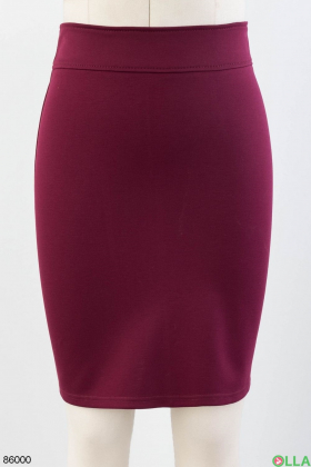 Женская бордовая трикотажная юбка