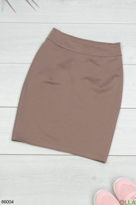 Women's beige knitted skirt