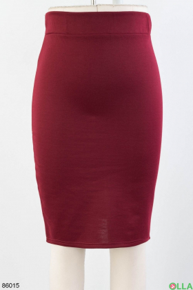 Женская красная трикотажная юбка