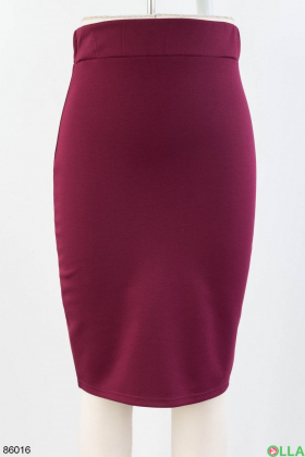 Женская бордовая трикотажная юбка