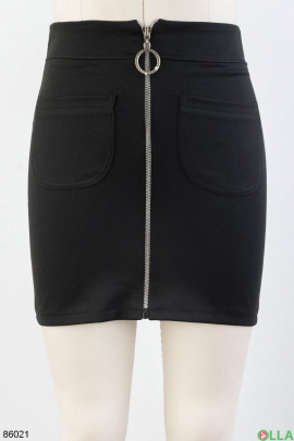 Women's black knitted skirt