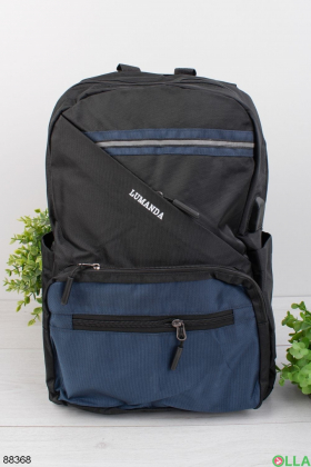 Чоловічий синьо-чорний рюкзак