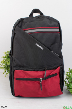 Чоловічий чорно-червоний рюкзак