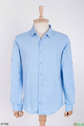 Мужская классическая голубая рубашка