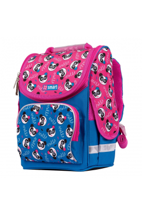 Рюкзак шкільний каркасний SMART PG-11 Hello, panda, синій/рожевий Синій / Рожевий