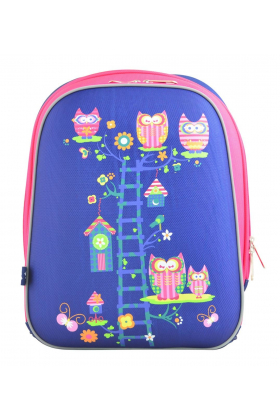 Рюкзак шкільний каркасний YES H-12 Owl blue, 38*29*15 Синій / Рожевий