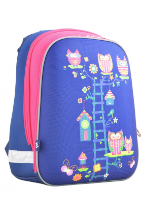 Рюкзак шкільний каркасний YES H-12 Owl blue, 38*29*15 Синій / Рожевий