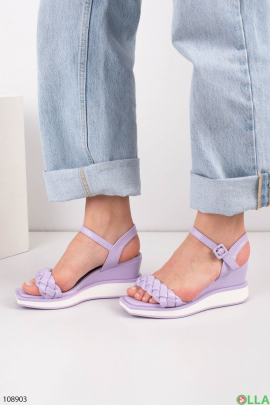 Women's purple wedge sandals