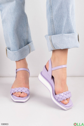 Women's purple wedge sandals