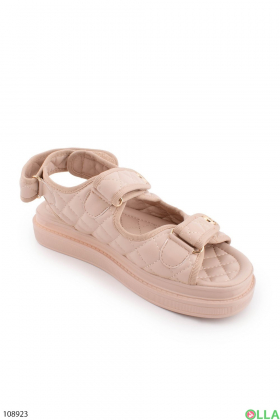 Women's beige eco-leather sandals