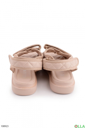 Women's beige eco-leather sandals