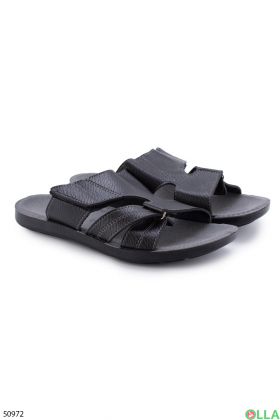 Men's black slippers