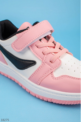 Рожево-білі кросівки для дівчаток