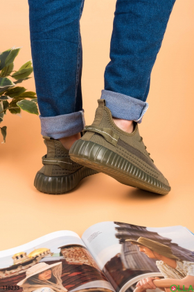 Мужские зеленые кроссовки из текстиля