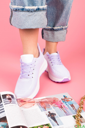 Women's lilac textile sneakers