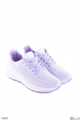 Women's lilac textile sneakers