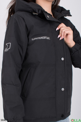 Women's black hooded jacket
