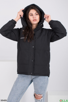Women's black hooded jacket