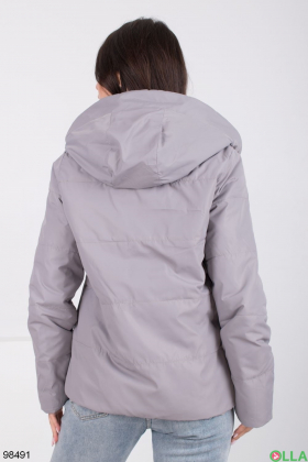 Женская бежево-серая куртка-трансформер