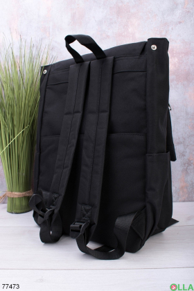 Чорний рюкзак з текстилю
