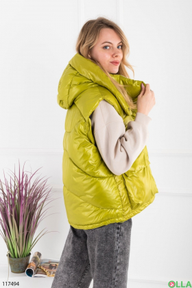 Women's light green vest with hood