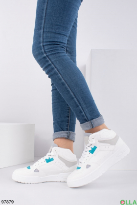 Women's high white sneakers