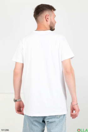Men's white T-shirt with an inscription
