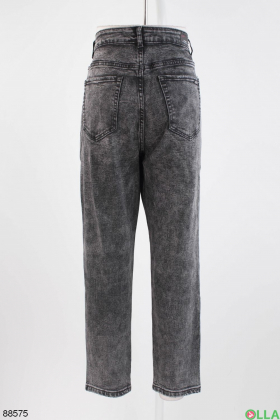 Женские темно-серые джинсы в классическом стиле