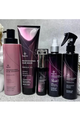 Набір: спрей, шампунь,масло ,маска.термозахист Professional Hair Marula Oil 