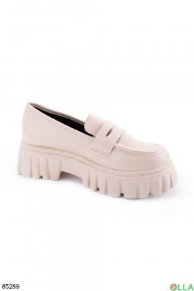 Women's beige slip-on shoes