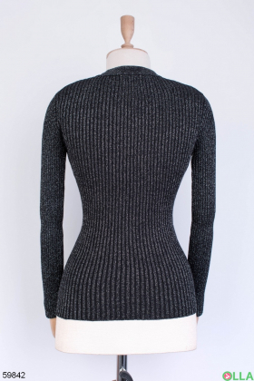 Женский черный свитер с чокером