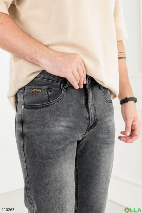 Мужские серые джинсовые шорты