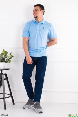 Men's light blue T-shirt with print
