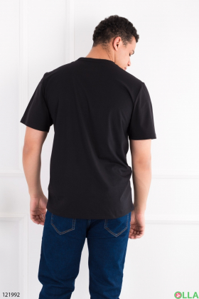 Men's black T-shirt with print