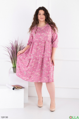 Women's pink batal dress with floral print