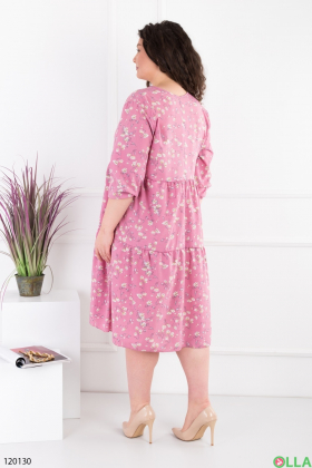 Women's pink batal dress with floral print