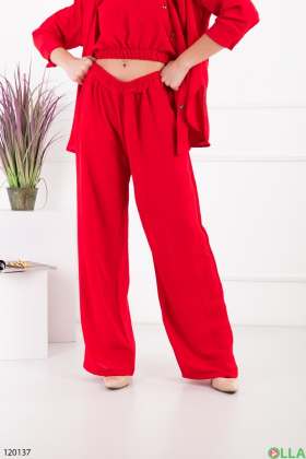 Women's red three-piece suit