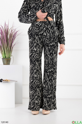 Women's black and white shirt and trouser set