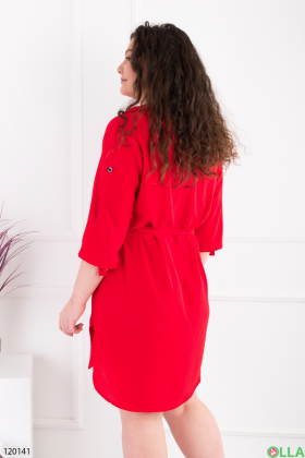Жіноча червона сукня-сорочка батал