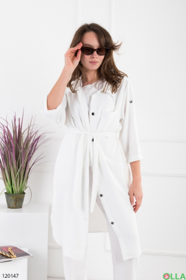 Women's white three-piece suit