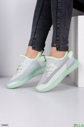 Women's turquoise textile sneakers