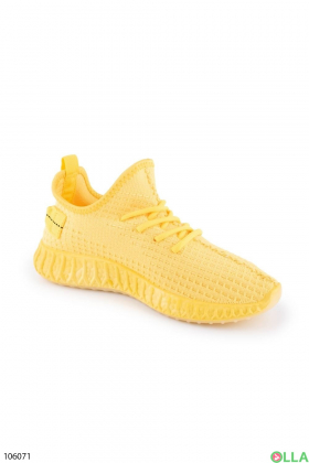 Women's yellow textile sneakers