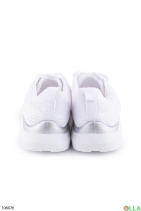 Women's white textile sneakers