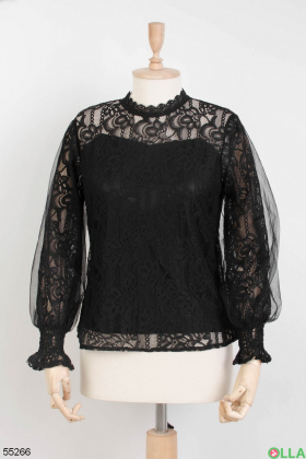 Women's blouse with tulle