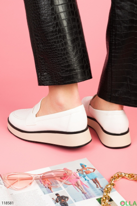 Women's white eco-leather shoes