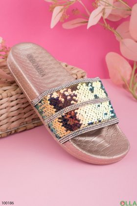 Women's slippers with sequins