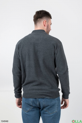 Men's dark gray zip-up sweater